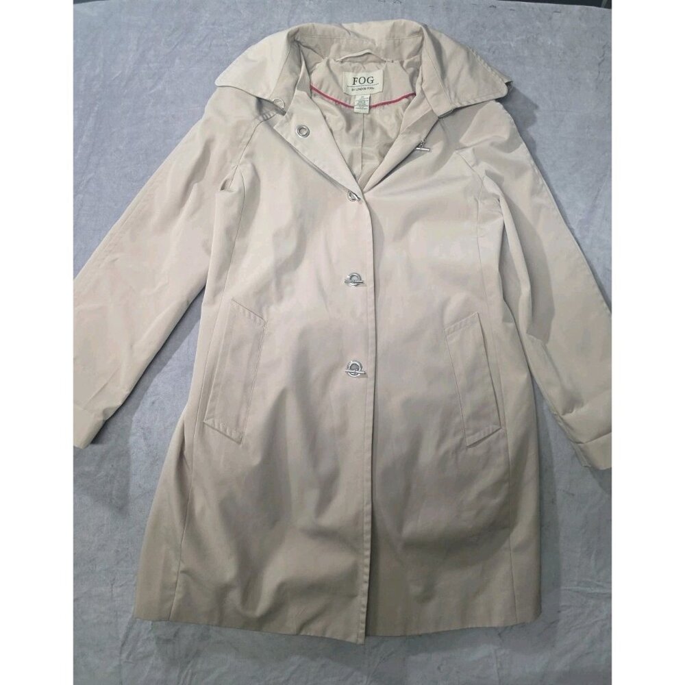 London Fog Trench Coat Womens Size Small.Beige Button Front Weatherwear. HL37 - Picture 3 of 5
